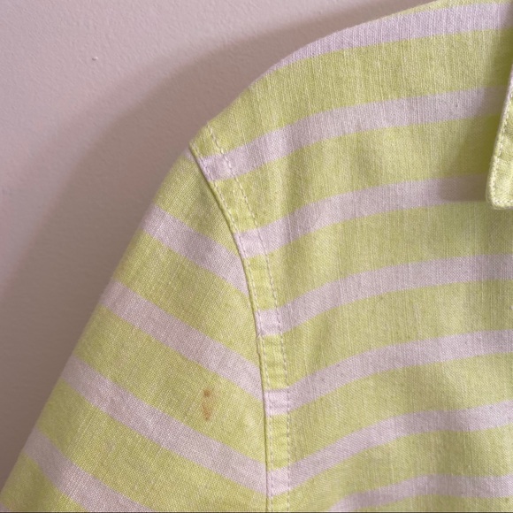 J. Crew Factory Yellow White Striped Popover - Picture 4 of 5